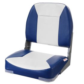 VEVOR Boat Seat, 18.9" Low Back Boat Seat, Folding Boat Chair with Thickened Sponge Padding and Hinge, Fold-Down Boat Captain Chair for Fishing B