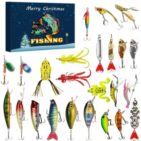 Christmas Countdown Calendar - 24 Day Fishing Lure Set For Adult Men And Teenage Boys - Christmas Surprise Gift (Option: Christmas Countdown Calendar)
